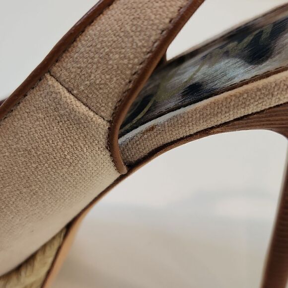 Sam Edelman Novato Slingback Heel Pumps Canvas Sand Jute Wrapped Women Sz 8.5M - Picture 11 of 15